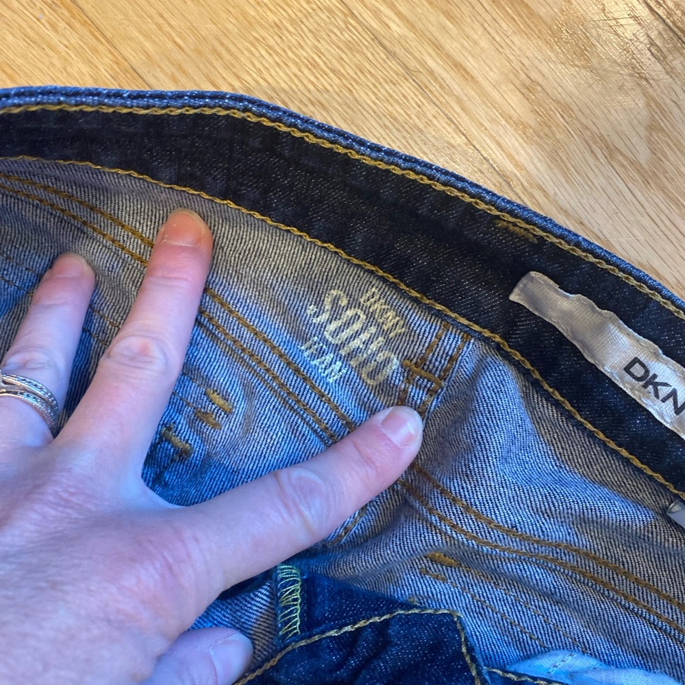 DKNY bootcut jeans- button pockets.. higher back so no plumbers crack. - Picture 4 of 6
